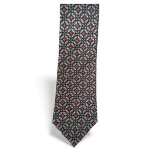 Bert Pulitzer Ancient Madder Silk Tie Geometric Medallion Made USA 58x4 90s Prep